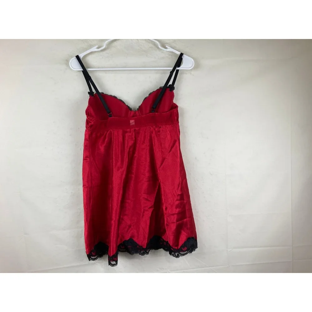 Gilligan & OMalley Red Lace Trim‎ Satin Cami Top Size M Y2K coquette Romantic